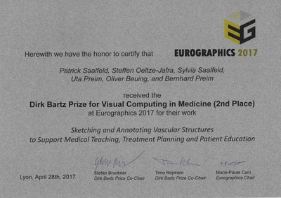 PD Dr.-Ing. Steffen Oeltze-Jafra erhält Dirk-Bartz-Preis